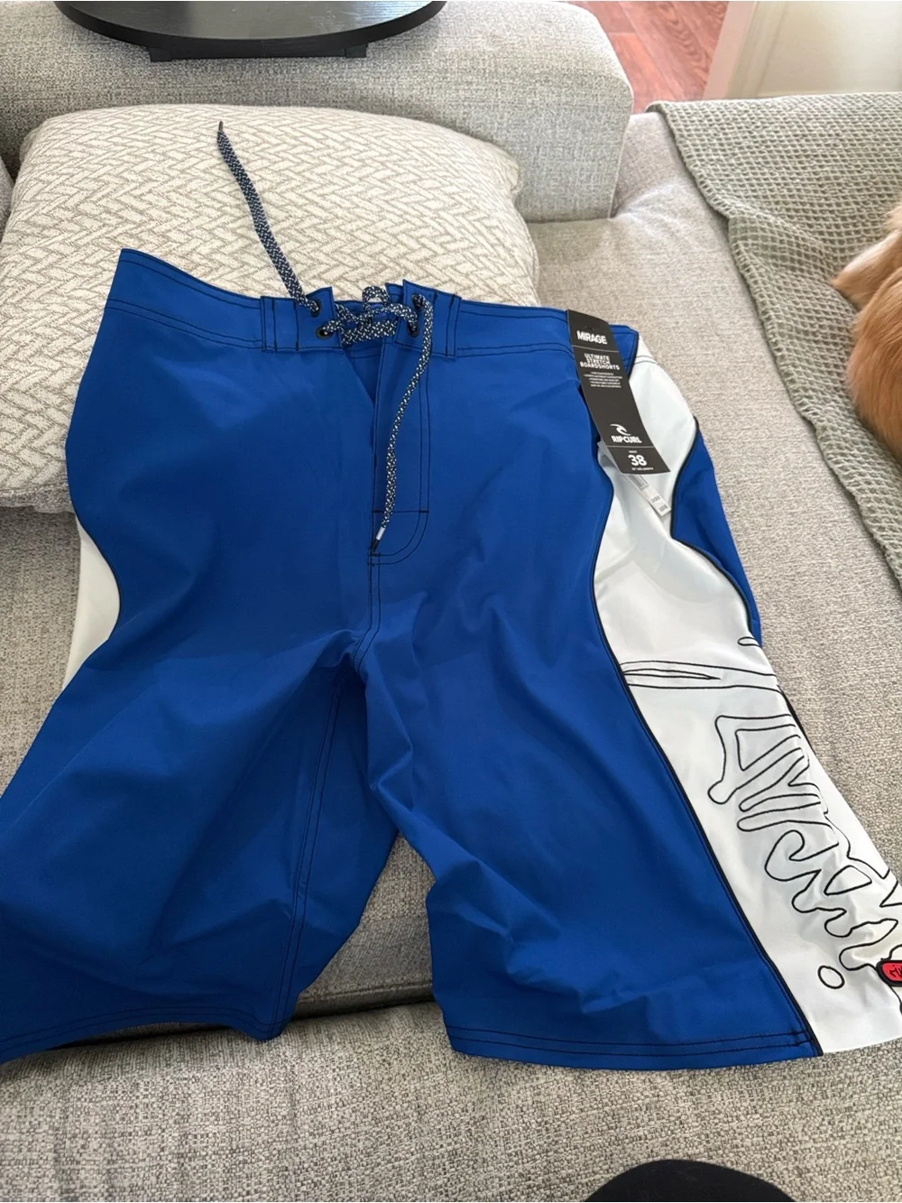 Men's Blue Board Shorts with Side Panel